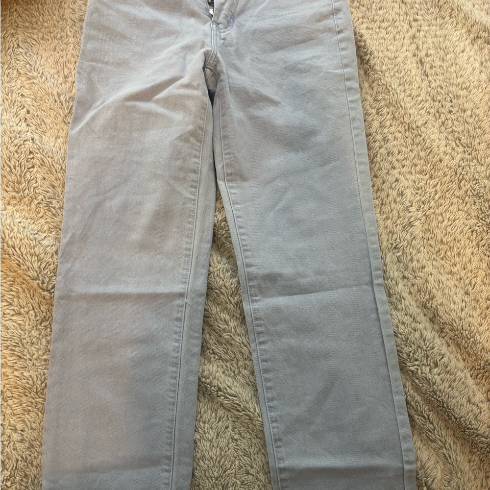 Gray Straight-Leg Pants